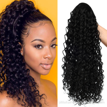 12/18 inch Synthetic clip In draws Ponytail Hair Extension Short Afro Kinky Curly Drawstring Ponytail free sample hair bundle